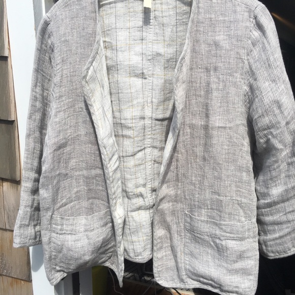 Linen cropped jacket - Picture 4 of 4